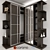 Versatile Corner Sliding Wardrobe 3D model small image 1