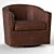 Title: Harlow Leather Swivel Armchair | Pottery Barn 3D model small image 1