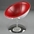 Lotus Designer Chair: Red & Black 3D model small image 1