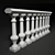 Elegant Metal Balustrade 3D model small image 1