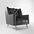 Elegant Velvet Armchair 3D model small image 1