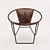 Modern Leather and Metal Chair 3D model small image 1