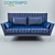 Contempo Leather Sofa - Rectangular Shape 3D model small image 1
