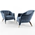 Gio Ponti's Exclusive Armchair 3D model small image 1