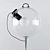 Modern Chrome Glass Floor Lamp 3D model small image 2