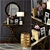 Stylish Mirror and Console Decor Set 3D model small image 1