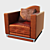Vintage Leather Armchair 3D model small image 1