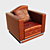 Vintage Leather Armchair 3D model small image 2