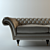 Triple Bed Chesterfield Sofa 3D model small image 2