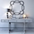 Luxury Dressing Table Set: Bernhardt Desk, Mirror, Shagreen Box & Tray, Lamp, Decor 3D model small image 3