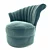 Elegant Cameron Turquoise Swivel Chair 3D model small image 2