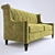 Luxury Velvet Love Seat 3D model small image 2