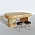 Modern Audoux-Minet Table & Chair Set 3D model small image 1