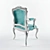 Regency Turquoise Armchair 3D model small image 2