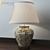 Elegant Gold Leaf Table Lamp 3D model small image 1