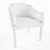 Velvet Arm Chair Boston with Wood Base 3D model small image 3
