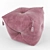 Pink Kids Pouf 3D model small image 1