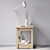 Ikea Riggad: Wooden Bedside Table with Lamp 3D model small image 1