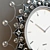 Elegant Chrome Wall Clock 3D model small image 2