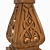 Elegant Carved Wooden Column 3D model small image 2