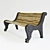 Wooden Cast Iron Bench 3D model small image 1