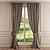 Elegant Curtain Set with Cornice 3D model small image 1