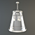 Elegant Harrow Pendant in Polished Nickel 3D model small image 1