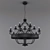 Title: Elegant Wrought Iron Chandelier 3D model small image 1