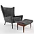 Mid Century Paul McCobb Wing Chair 3D model small image 1