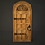 Elegant Arched Wine Room Door 3D model small image 1