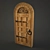 Elegant Arched Wine Room Door 3D model small image 2