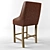 Rustic Leather Nailhead Barstool 3D model small image 2