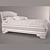 Elegant Italian Carved Bed 3D model small image 2