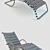 Modern Adjustable Chaise Lounge 3D model small image 3