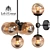 Industrial Black Steel Glass Chandelier 3D model small image 1