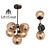 Industrial Black Steel Glass Chandelier 3D model small image 2