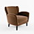 Plush Velvet Armchair by Dada 3D model small image 2