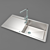 Sleek Stainless Steel Sink 3D model small image 1