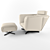 Piet Boon Heit Armchair & Pouf Set 3D model small image 3