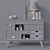 Lydia Chest of Drawers & Decor Set 3D model small image 3