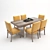 Transitional Denim Dining Set 3D model small image 1