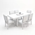 Transitional Denim Dining Set 3D model small image 3