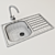 Sleek Stainless Steel Sink 3D model small image 2