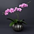 Elegant Pink Orchid in Metal Vase 3D model small image 1