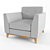 ML Mendel Solid Wood Chair 3D model small image 1