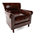 Retro Leather Lounge Chair 3D model small image 1