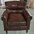 Retro Leather Lounge Chair 3D model small image 3