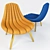 Brigitte Lounge Chair: Luxurious Sculptural Design 3D model small image 1