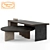 Title: Sleek H_O Desks with Leather Accents 3D model small image 1