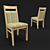 Solid Oak Chair - Rustic Elegance for Your Space 3D model small image 1